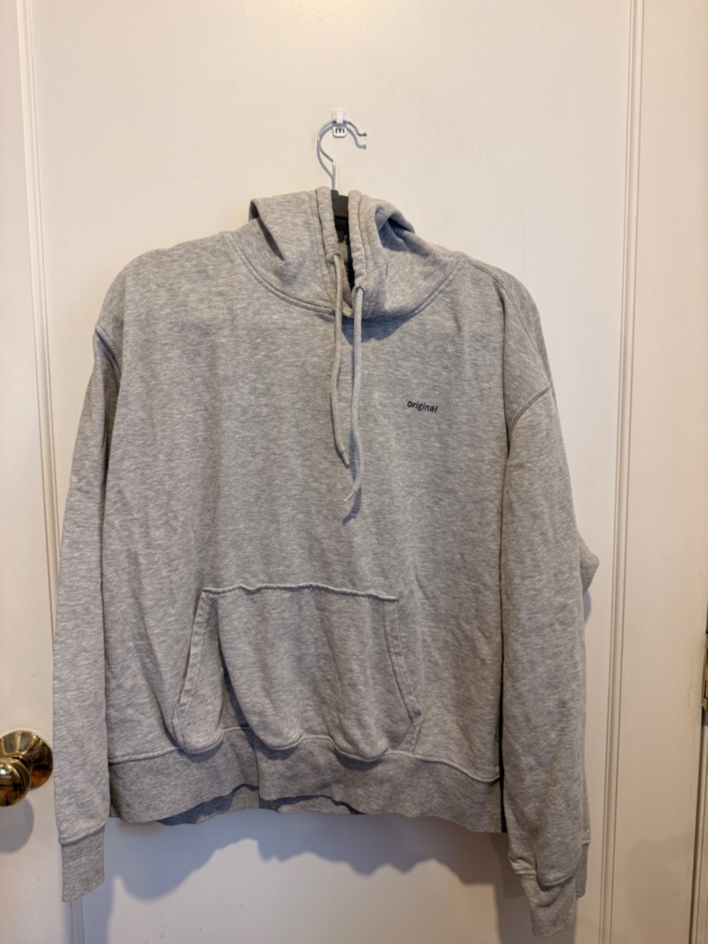 H&M Light Gray Pullover Hoodie with Kangaroo Pocket